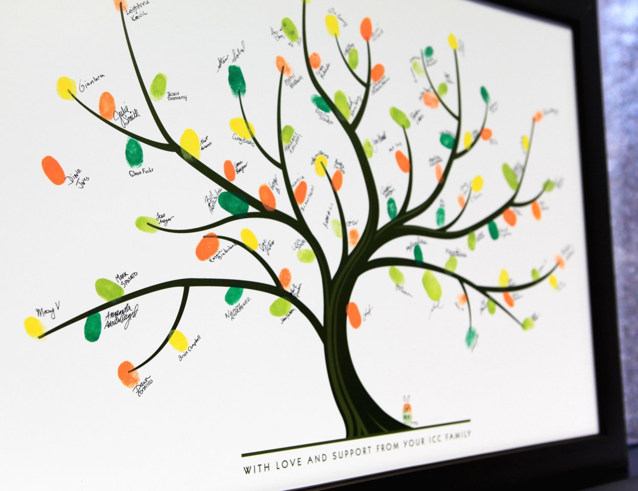 Дерево с отпечатками рук вектор