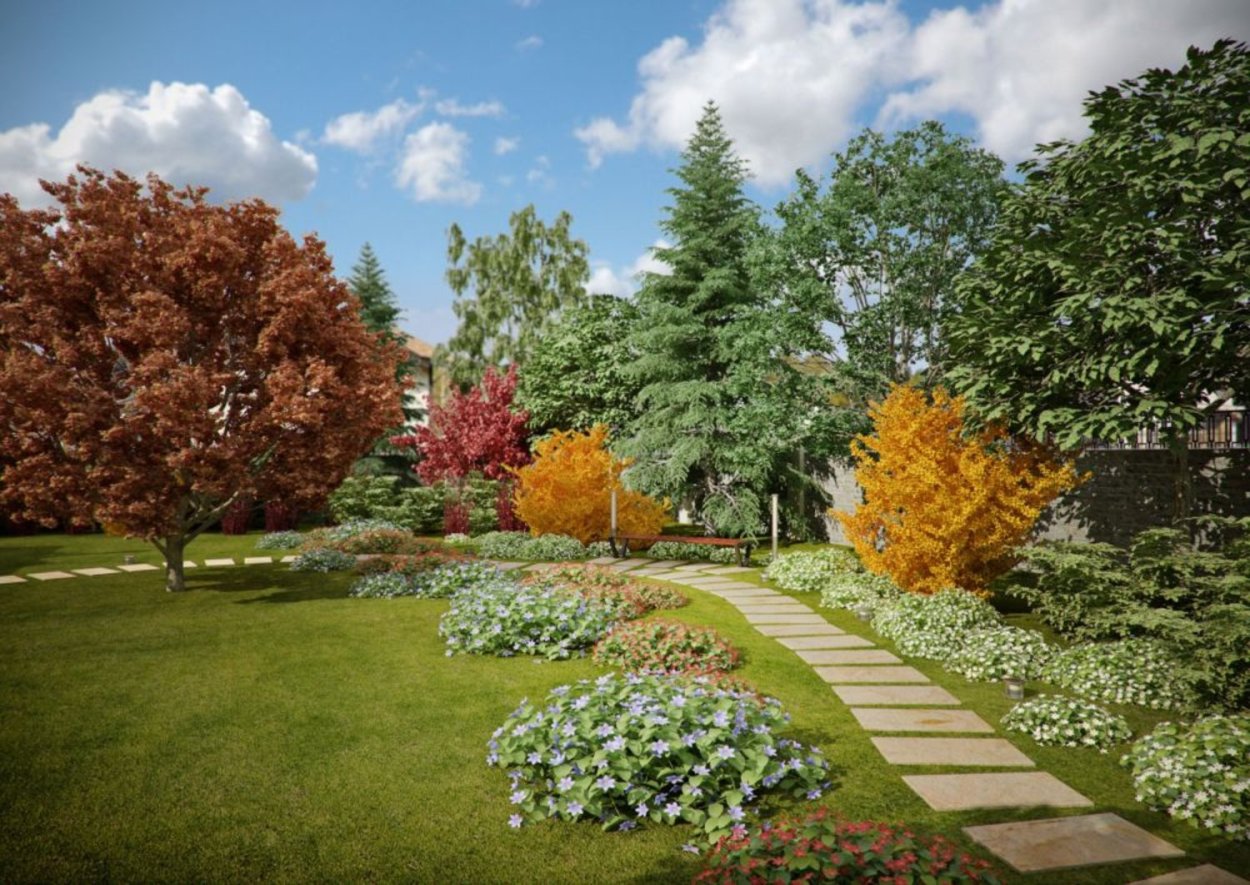 Осенний ландшафт сада