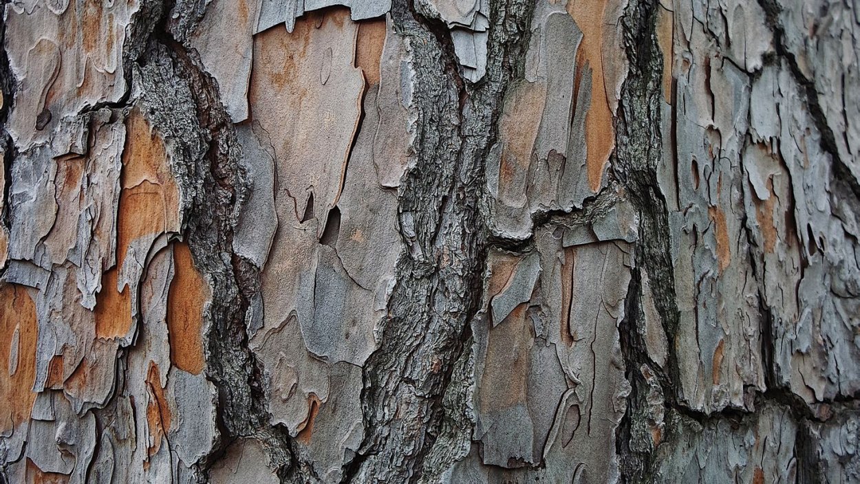 Дерево с серым стволом