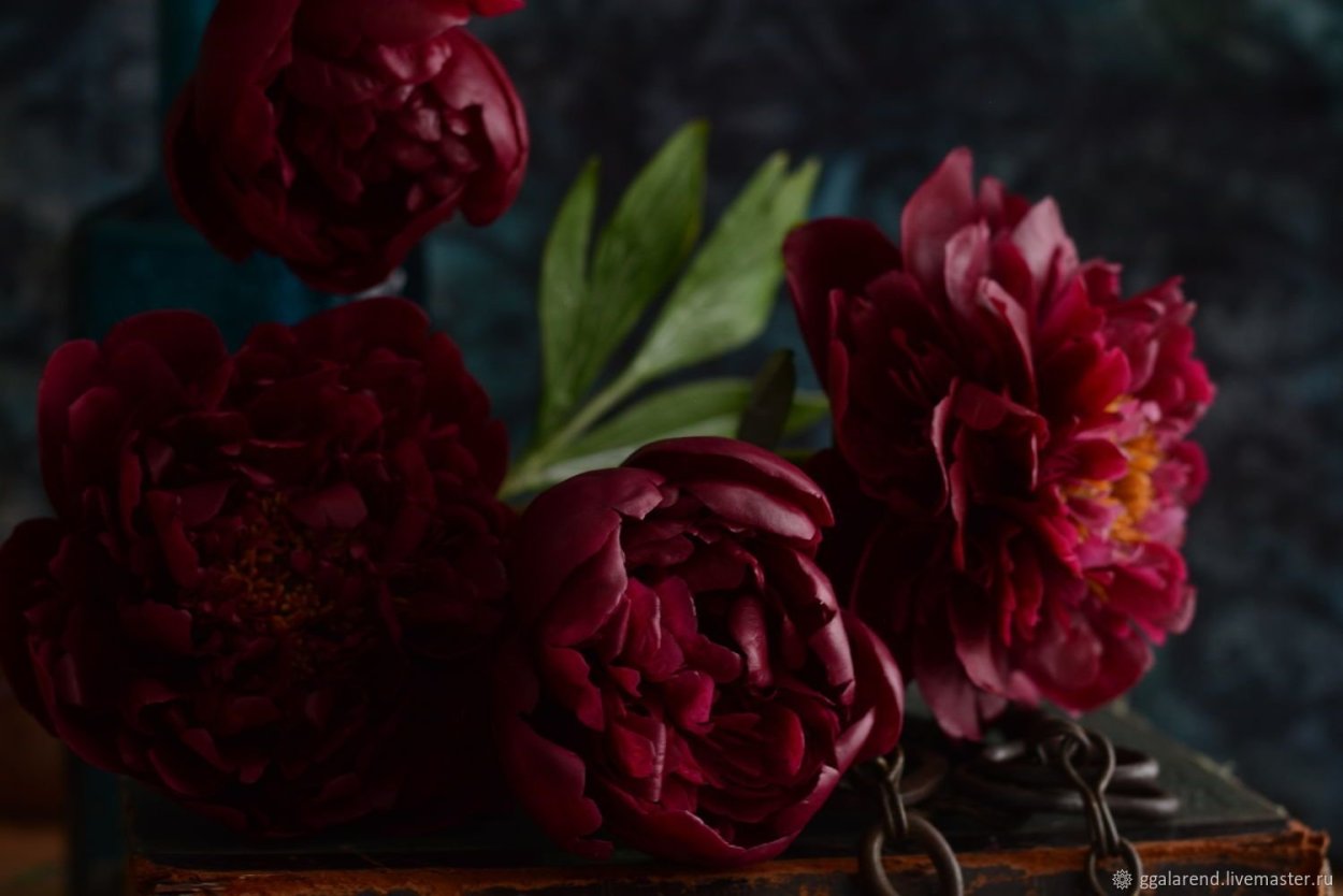 Букет с пионами и розой