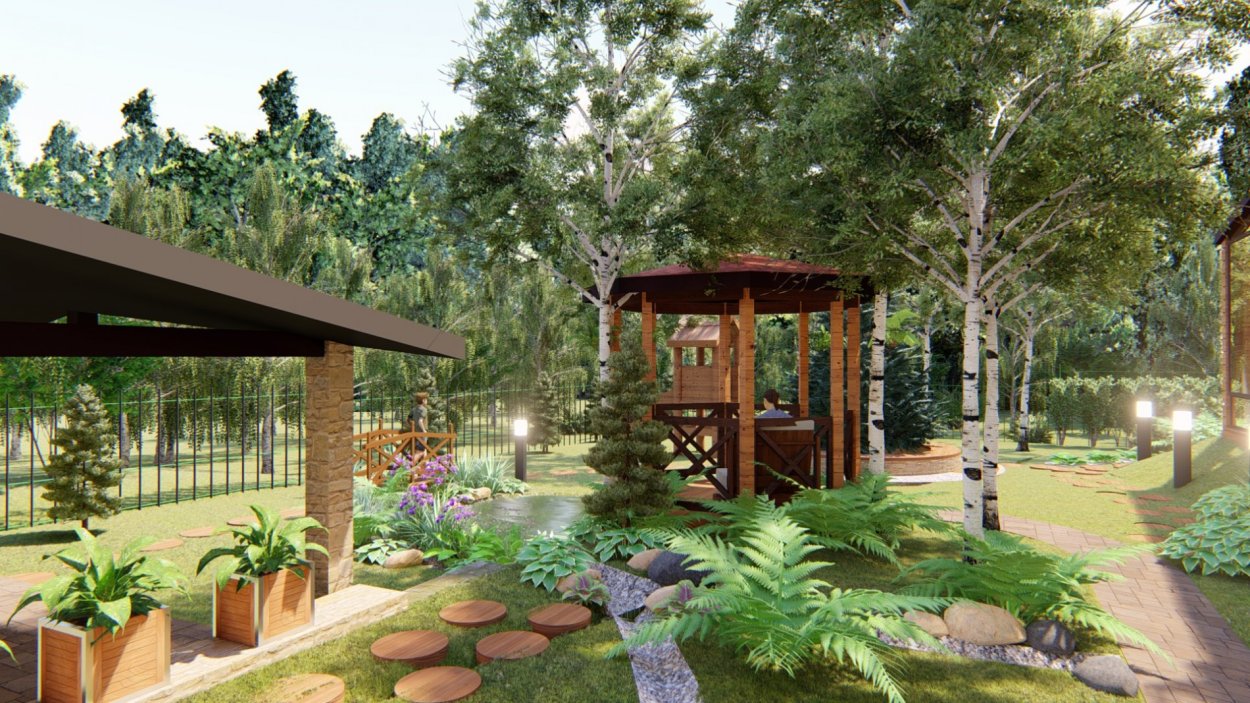 Зона отдыха в березах