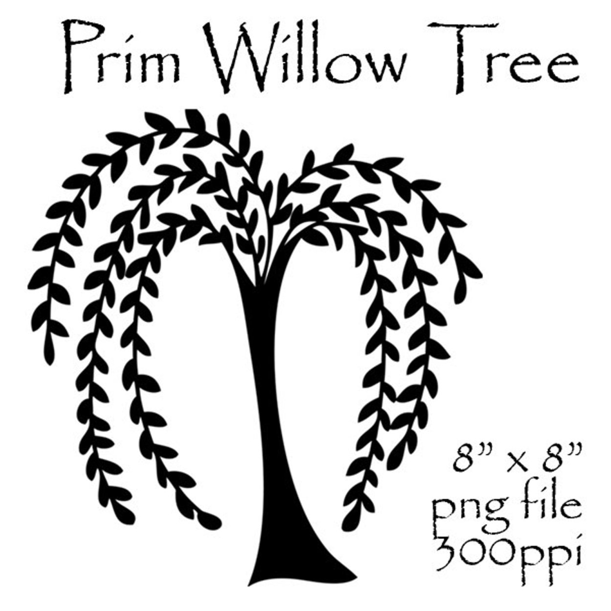 Вышивка примитив Willow Tree