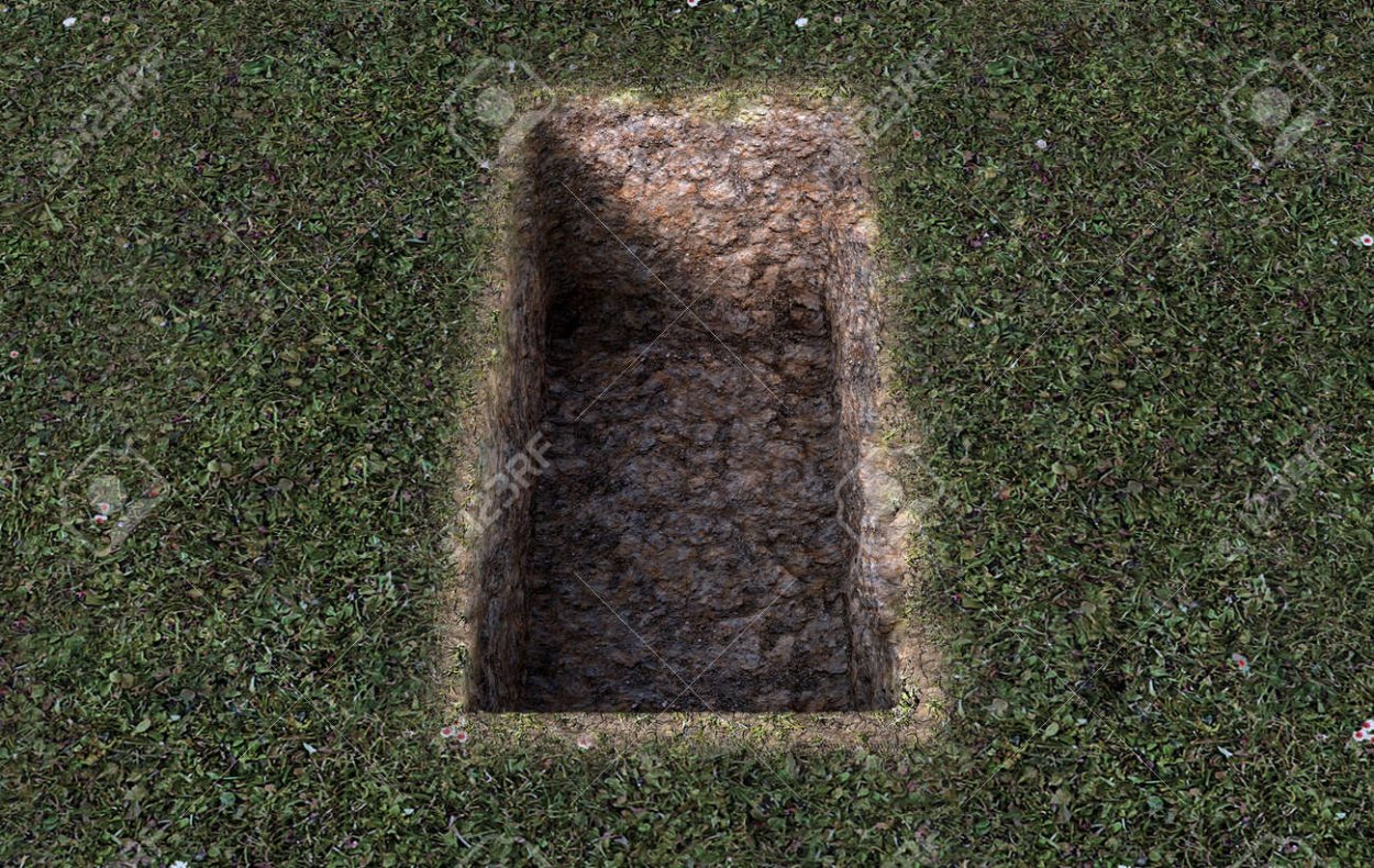 Газон на кладбище