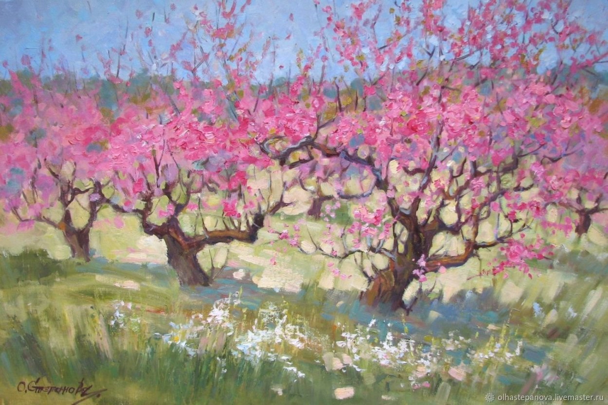 (Картина п. и. петровичева "цветущие вишни")