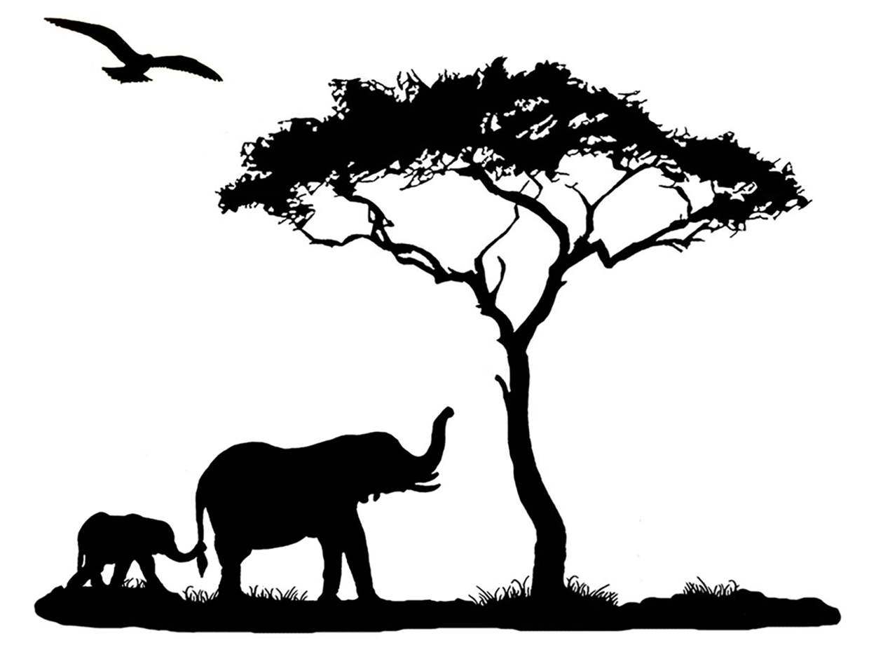 Силуэты африканских животных