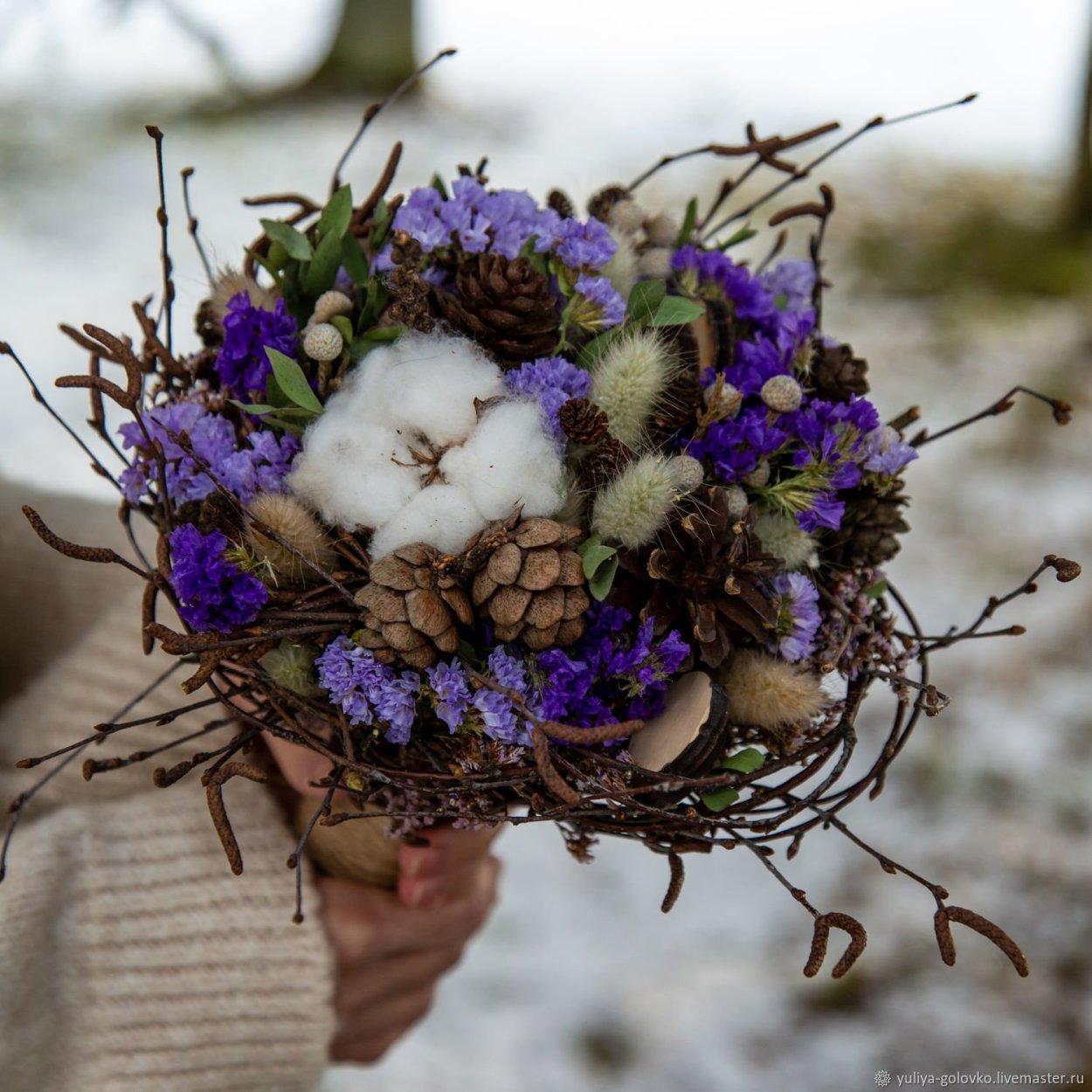 Свадебный букет невесты сухоцветы
