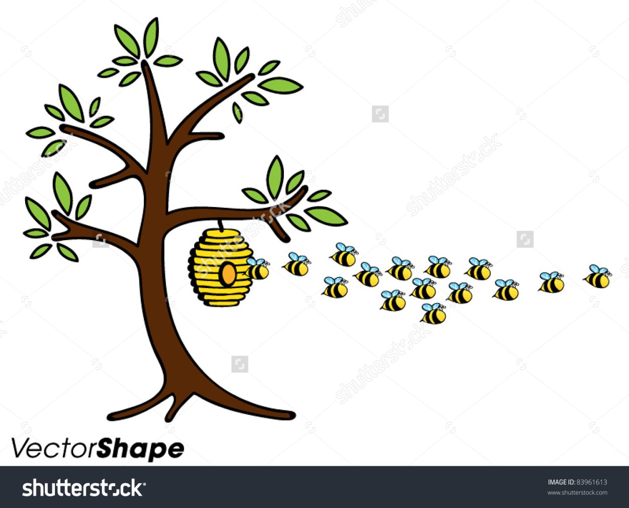 Улей на ветке рисунок