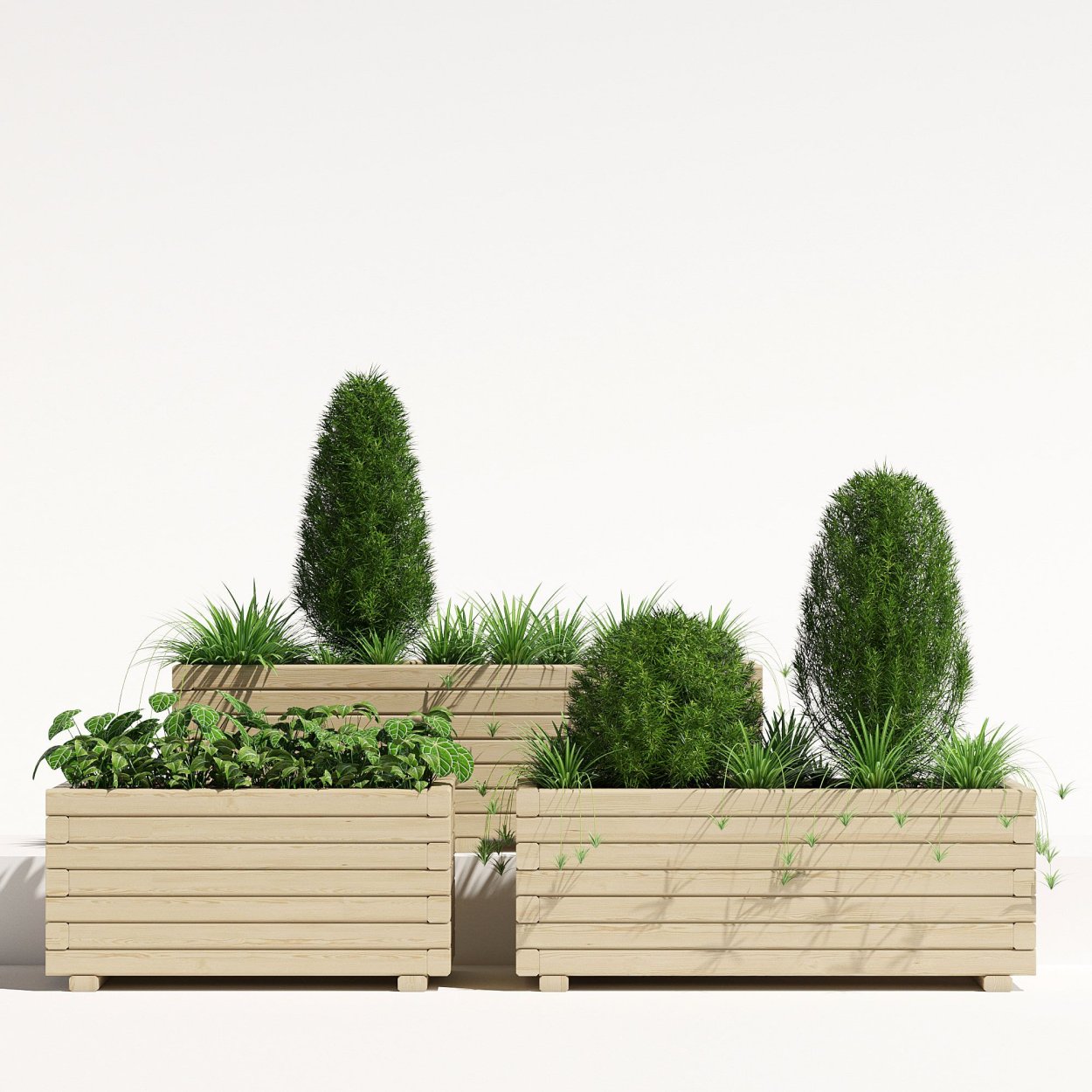 Wooden Pine Trough Planter