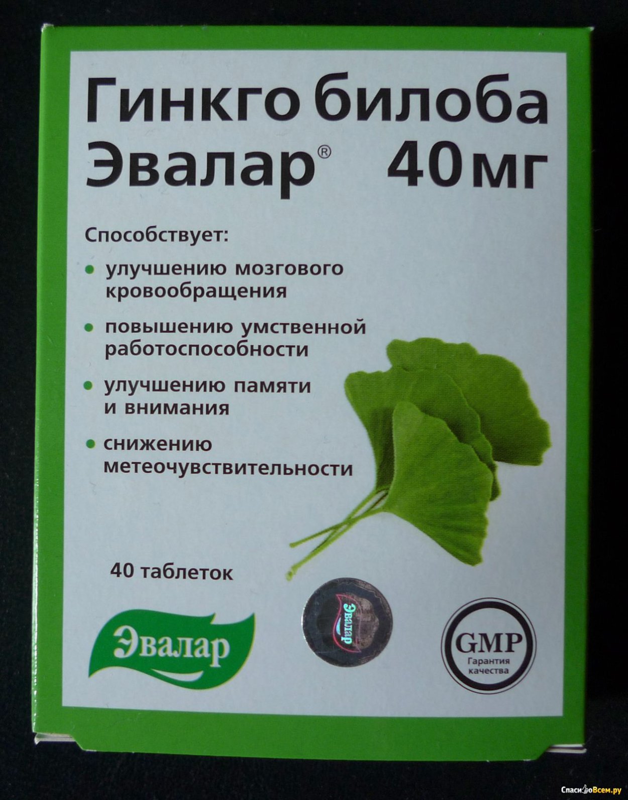 Гинкго билоба 40мг капсулы
