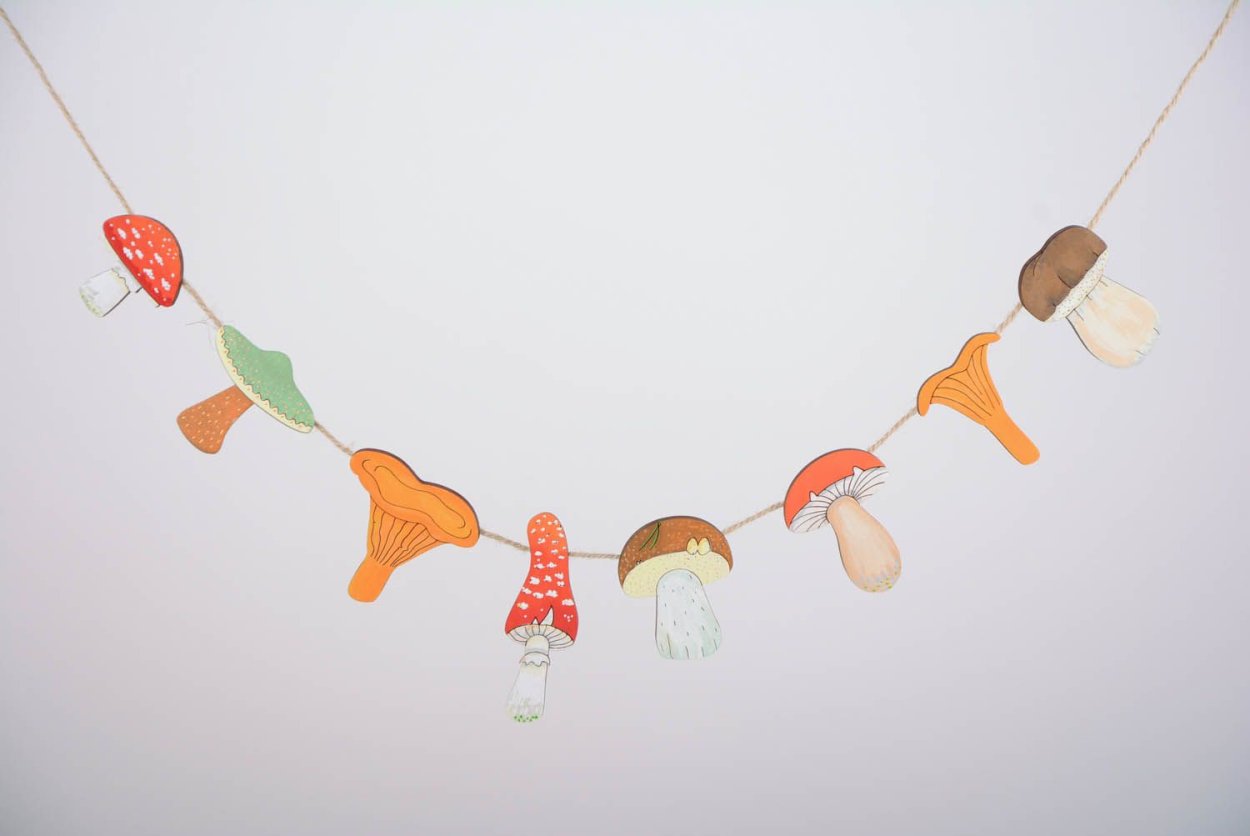 Грибы на веревке