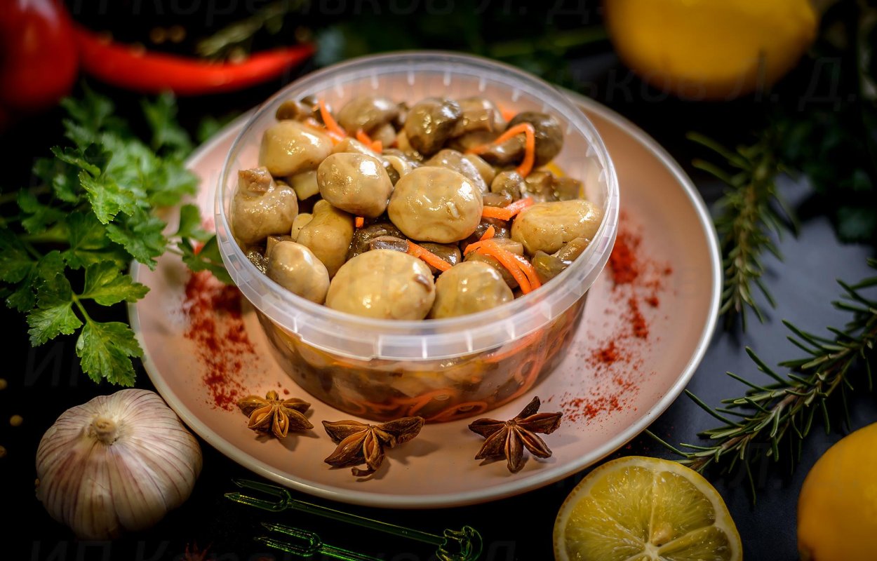 Маринованные шампиньоны по-корейски