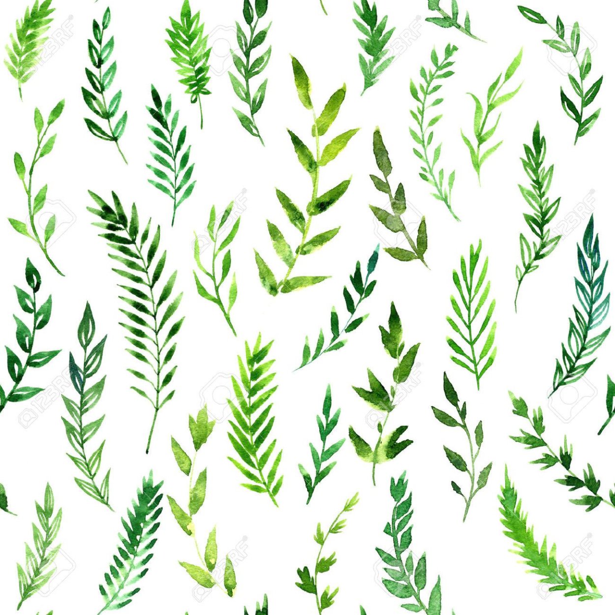 Паттерн с зелеными веточками