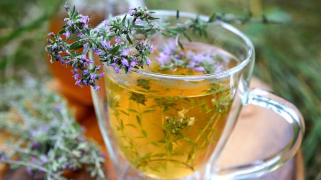 Чай в чайнике травяной с чабрецом