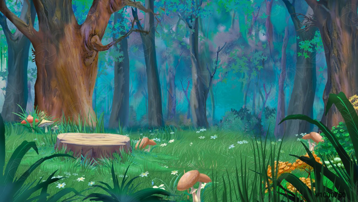 Сказочный лес с пеньком для детей