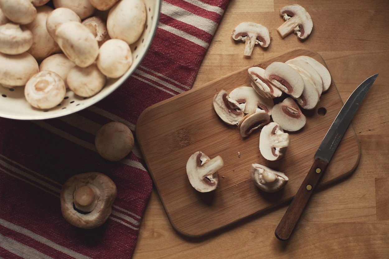 Стильное фото нарезанные грибы