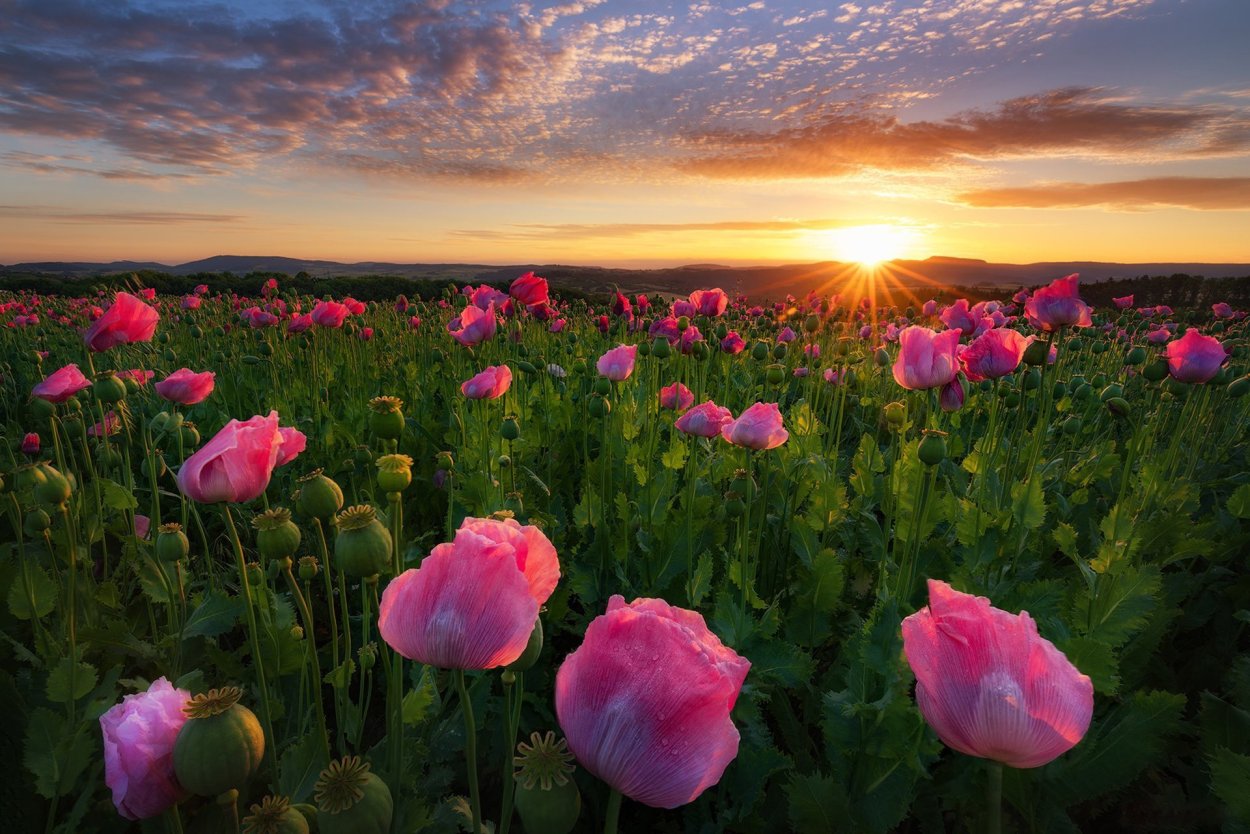 Пейзажи с цветами
