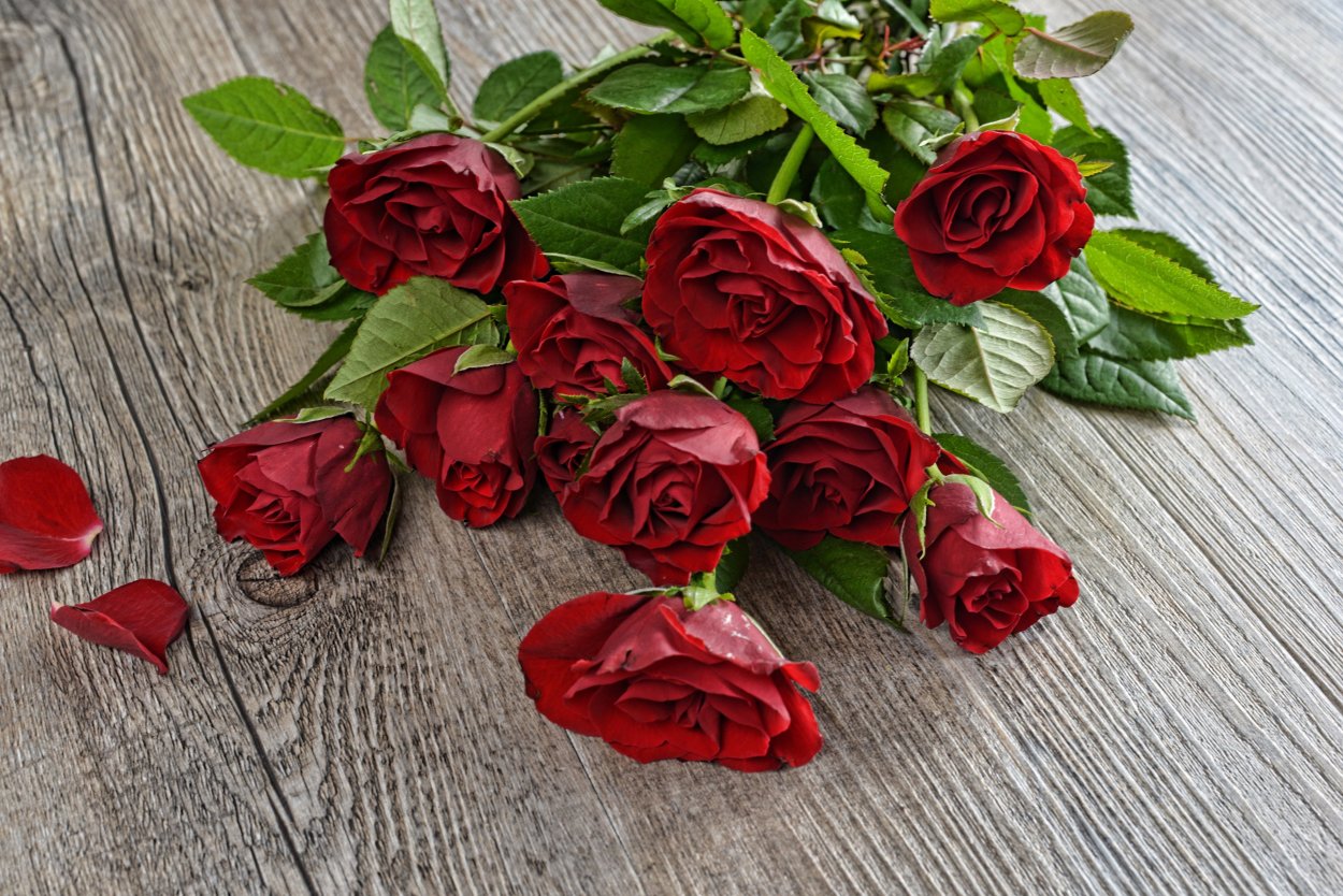 Розы на столе