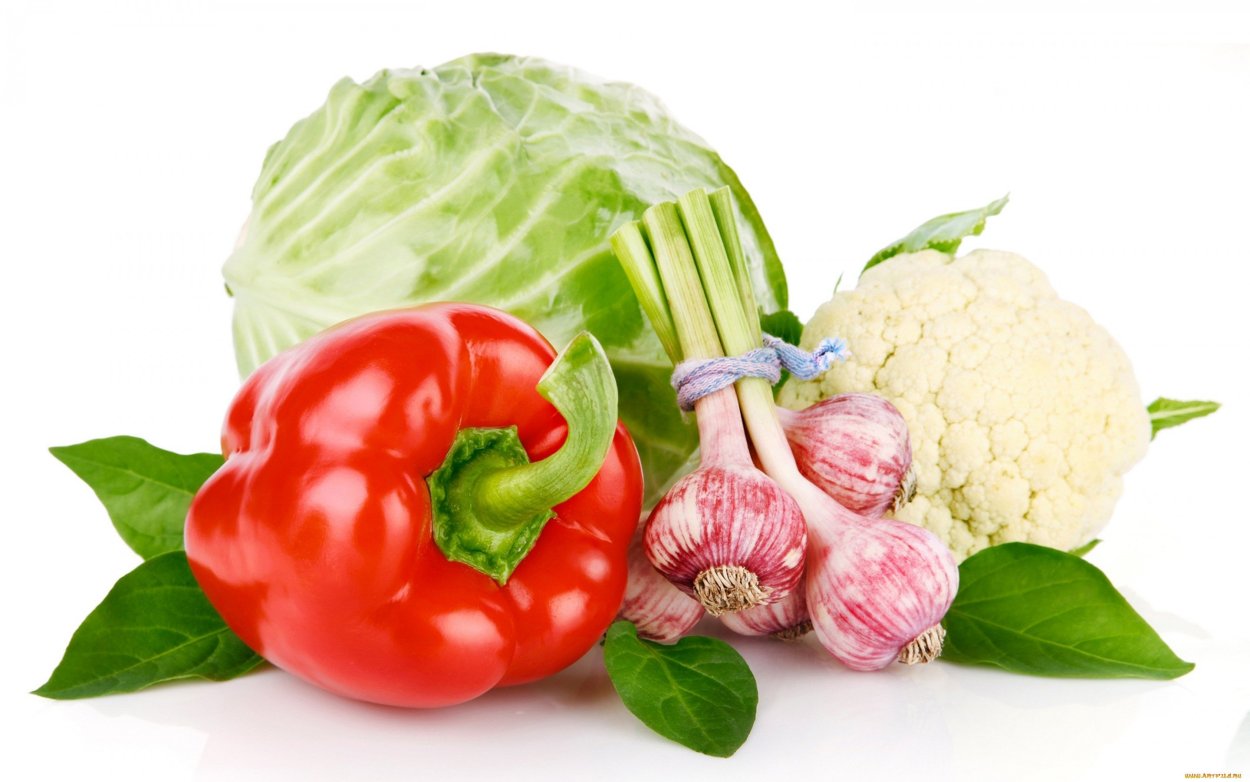 Овощи на прозрачном фоне