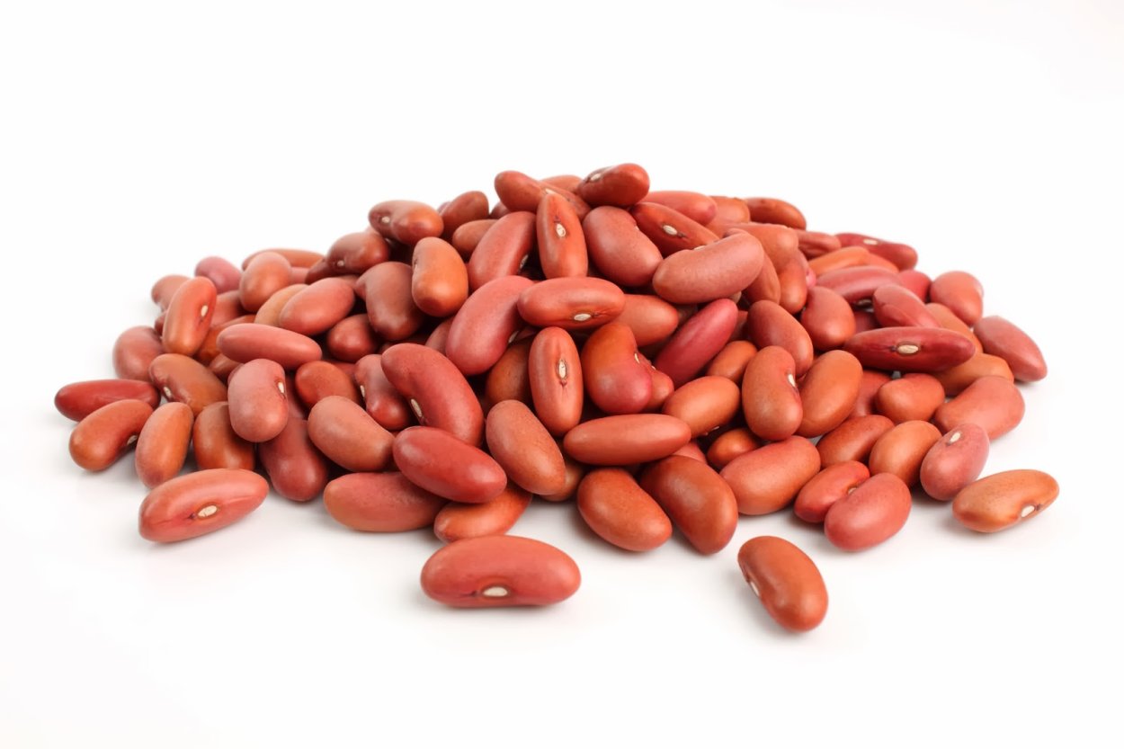 Фасоль белая на белом фоне