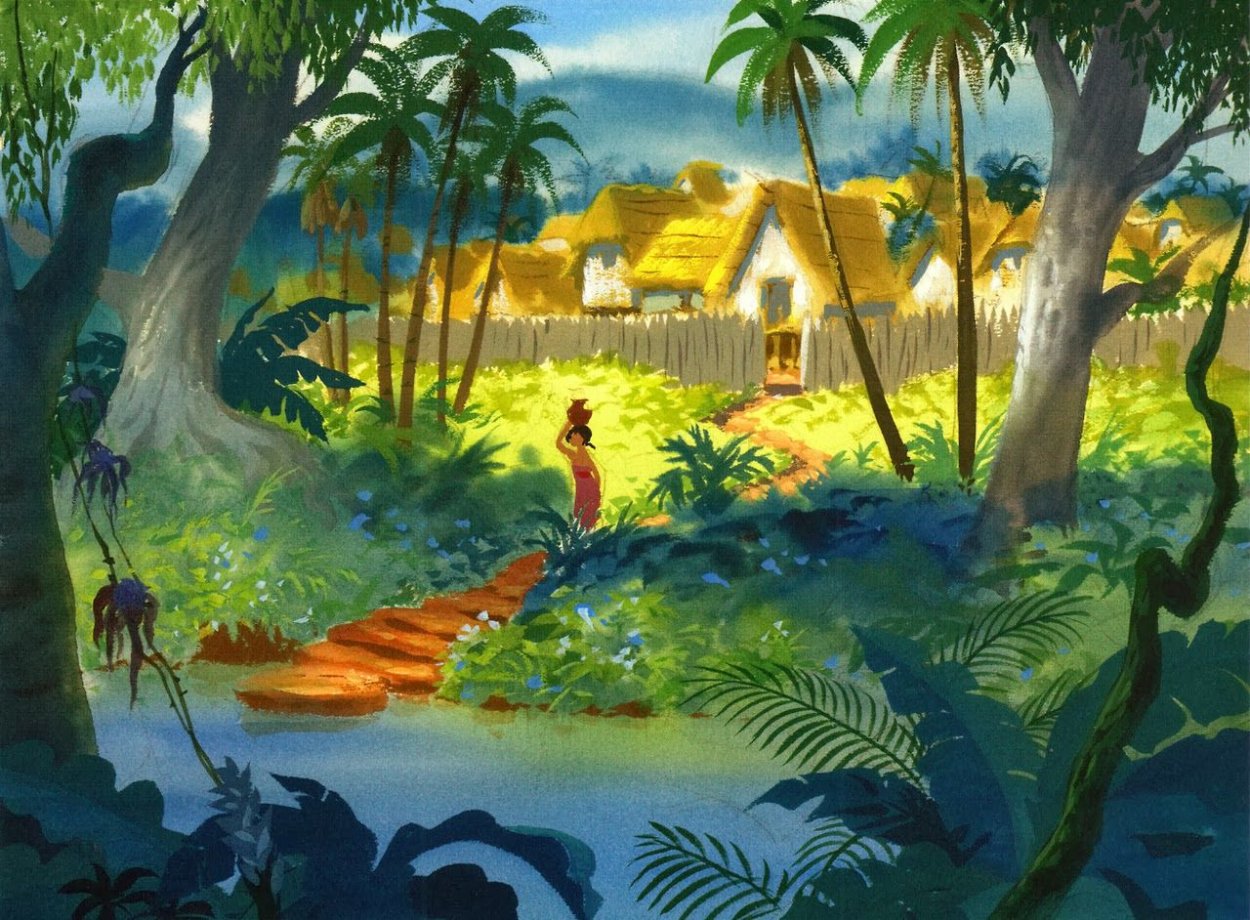 Джунгли рисунок красками