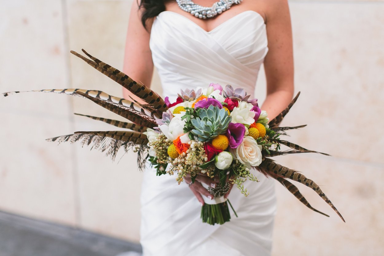 Букет с перьями