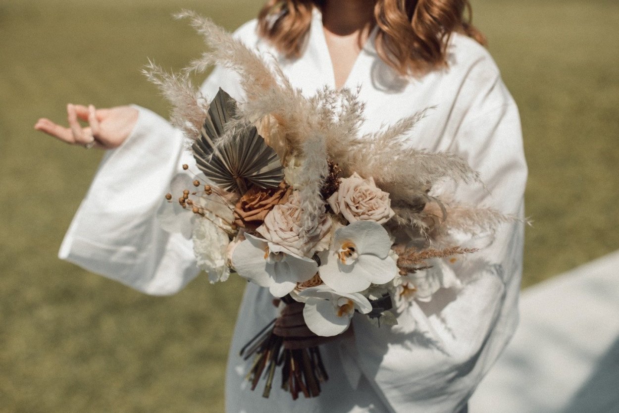 Свадебный букет с сухоцветами