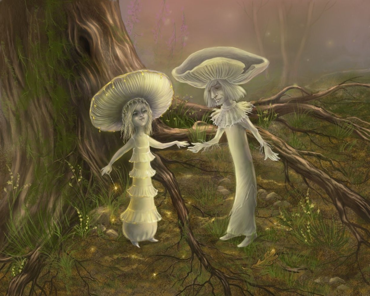 Бледная поганка и зеленушка