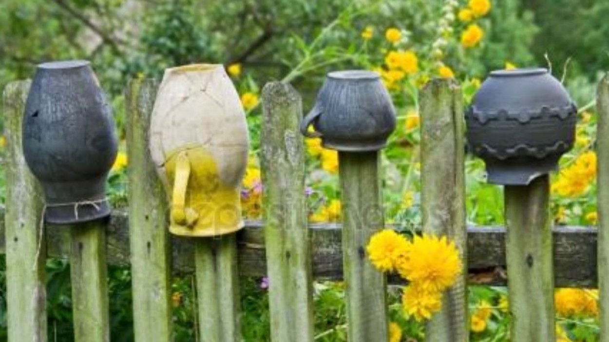 Забор с кувшинами