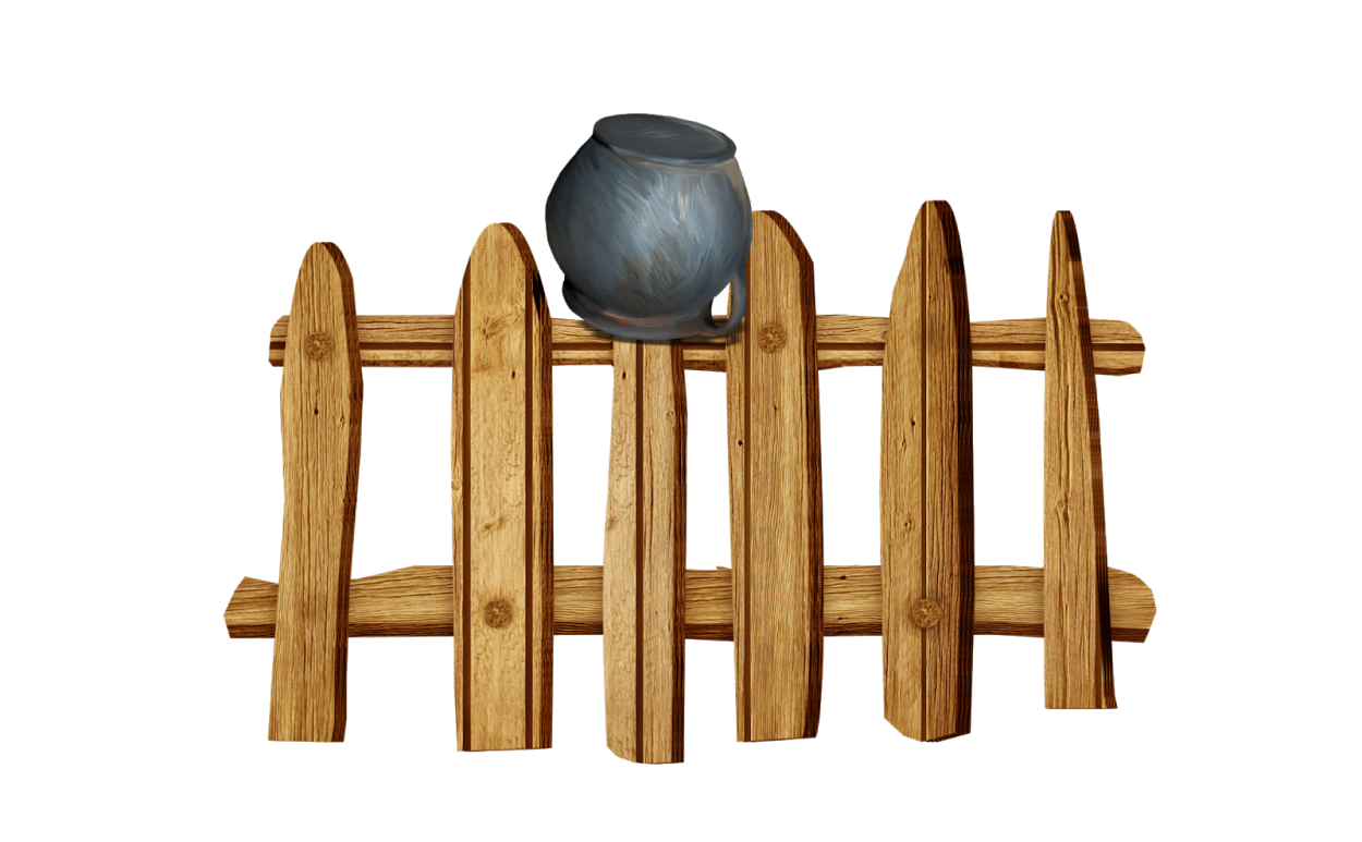 Деревенский забор на белом фоне