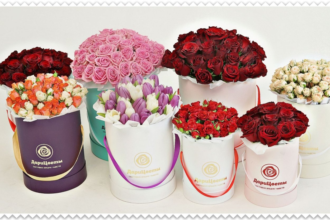 Букеты в коробках