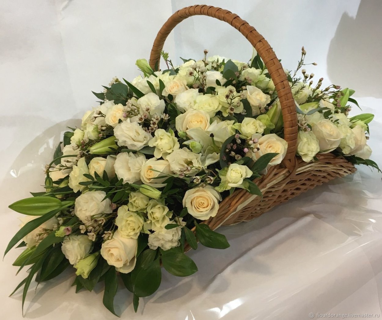 Букеты в корзинках из живых цветов