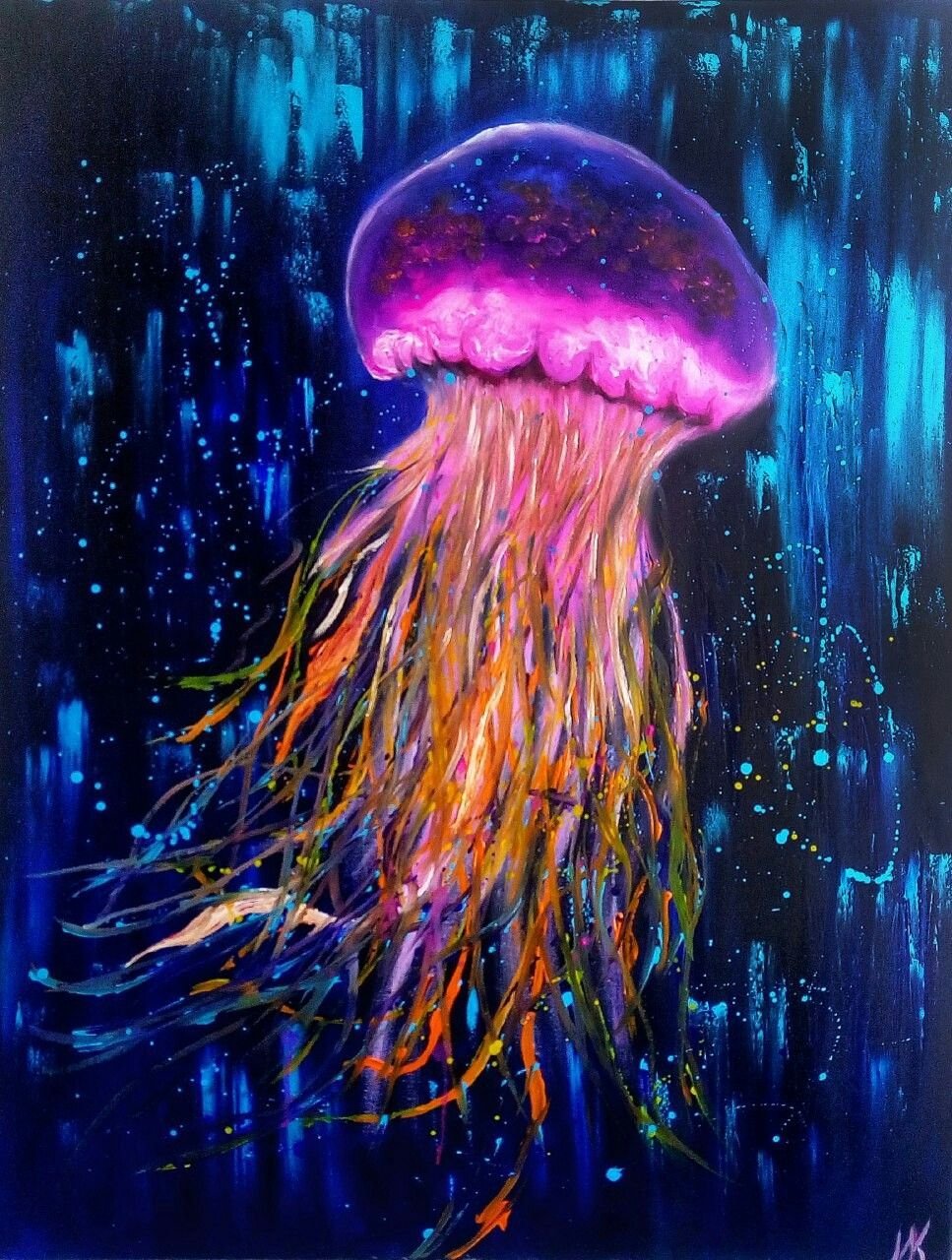 Медуза цена лайф. Разноцветные медузы. Медуза картина. Мед картина. Медуза арт.