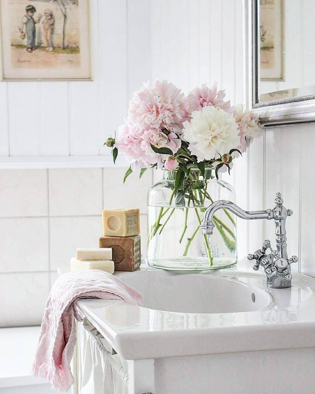 Плитка для ванной С цветами, листочкам