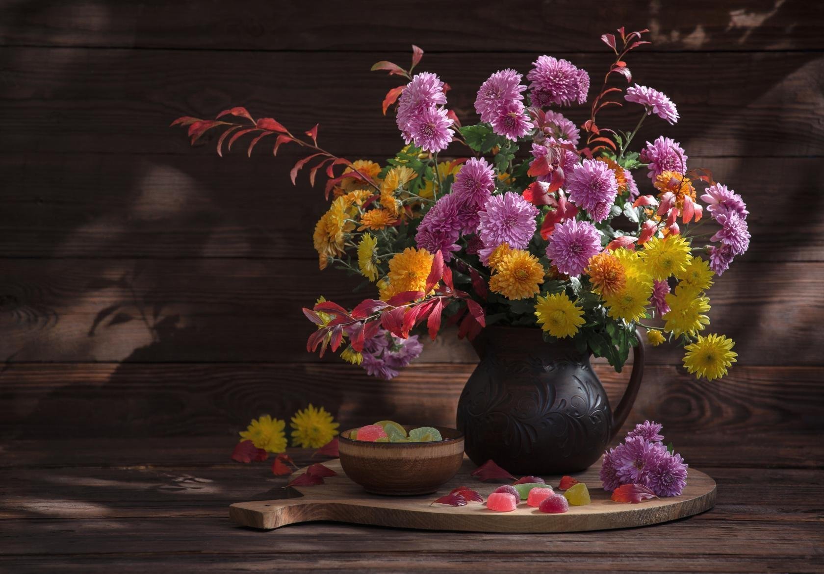 Осенние цветы в вазе: подборка картинок