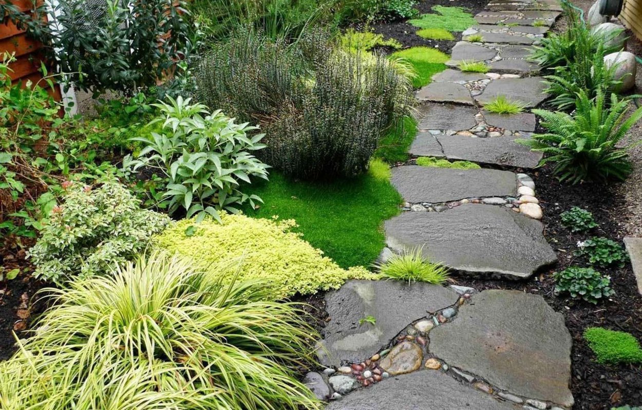 Гранитные плиты мощения ландшафт