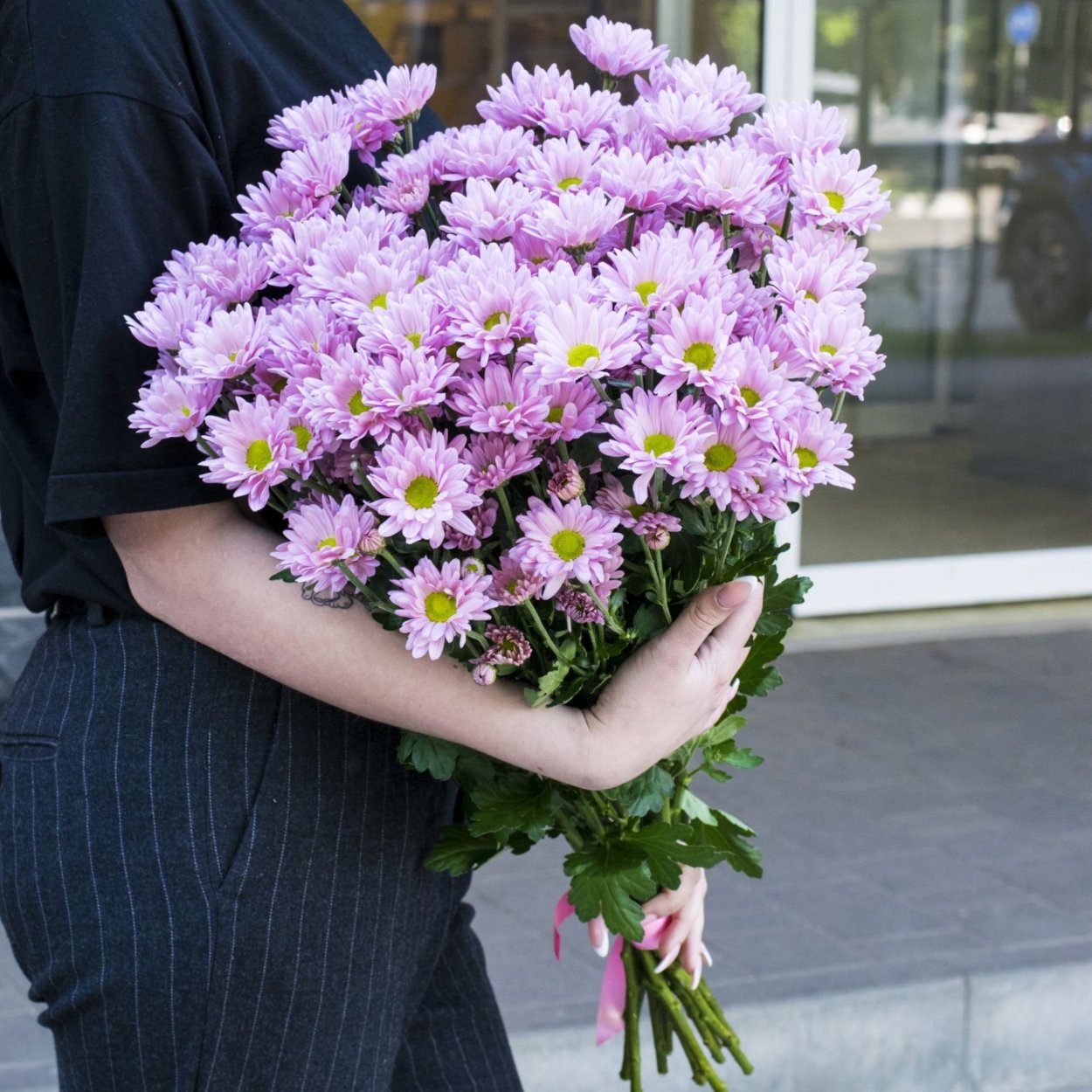 Букет микс из 25 хризантем