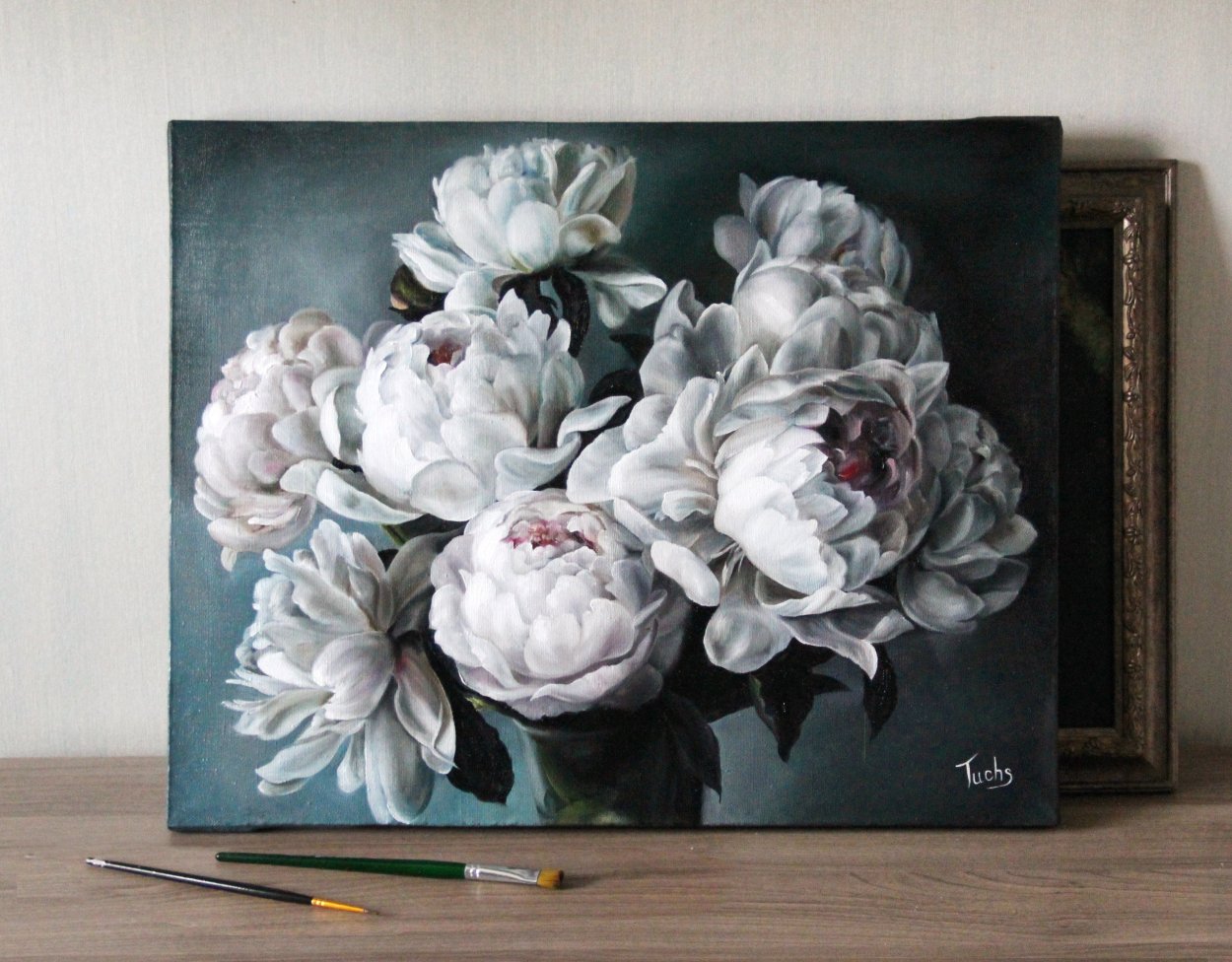 Пион маслом Diana_Tuchs