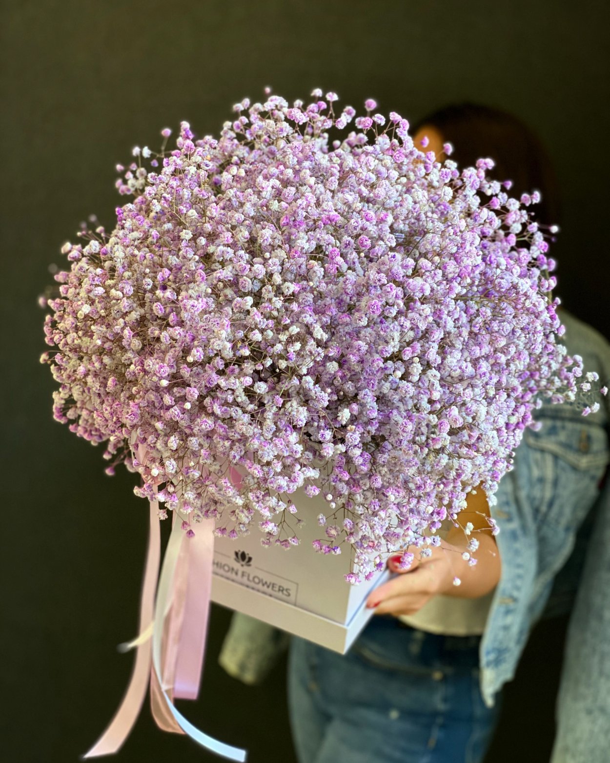 Гортензия и гипсофила в букете