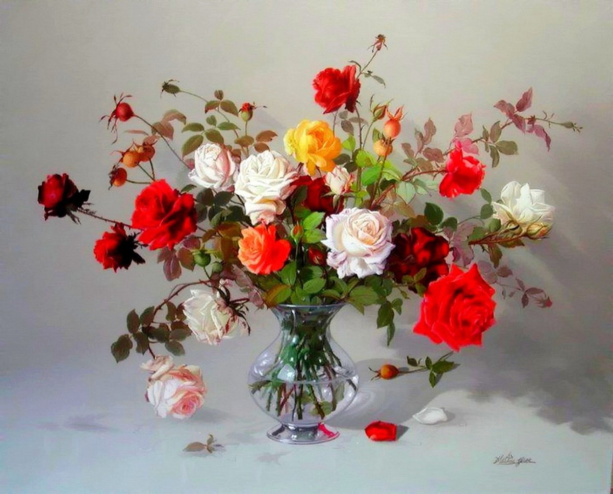 Нежный букет в вазе