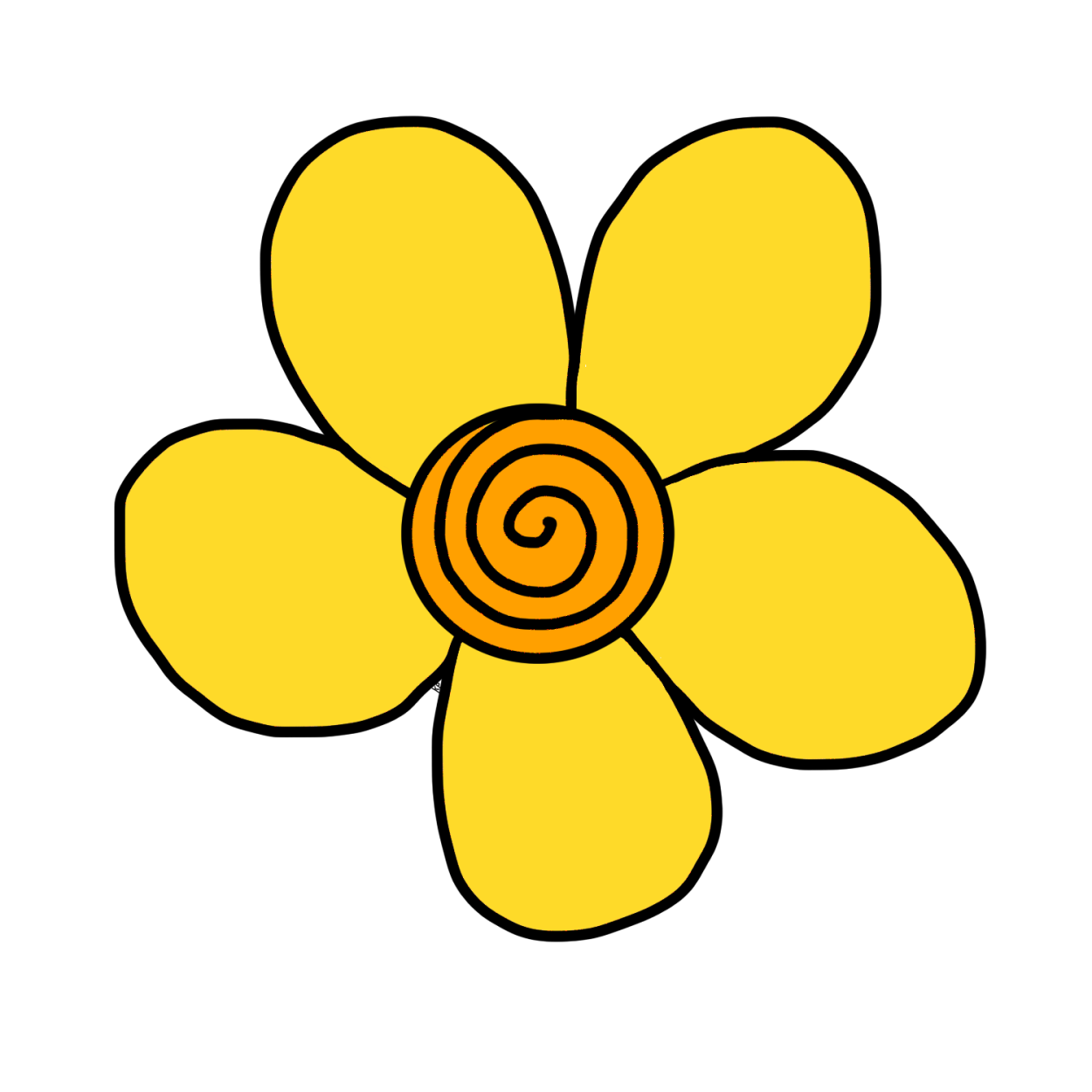 Желтый цветок для детей