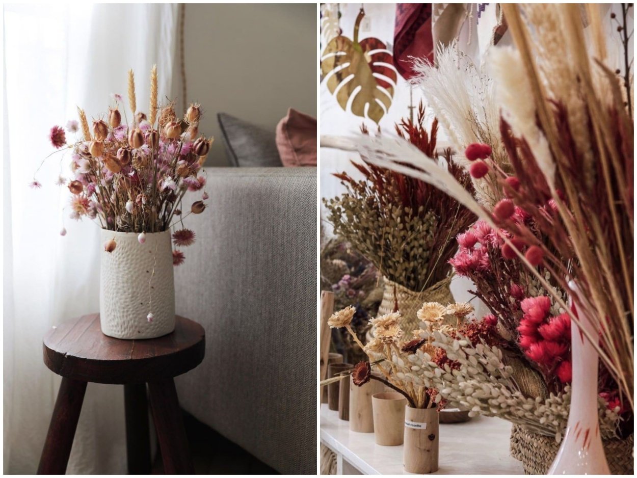 Амарант в букете сухоцвета