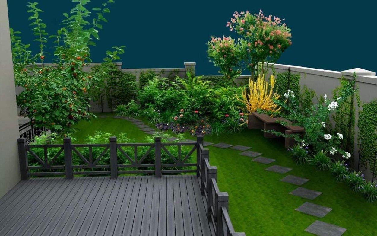 Ландшафт у забора