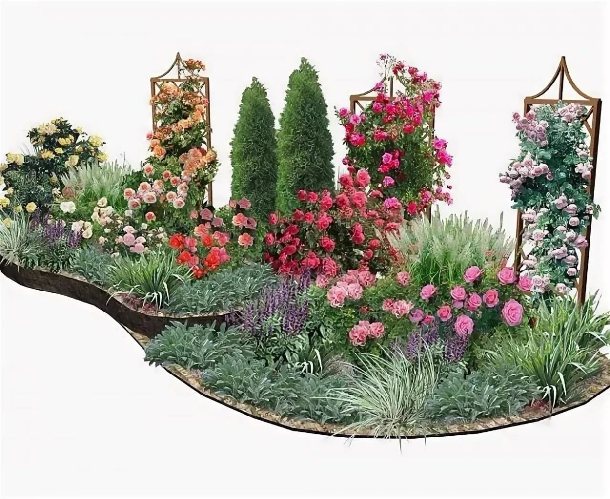 Клумбы в палисаднике