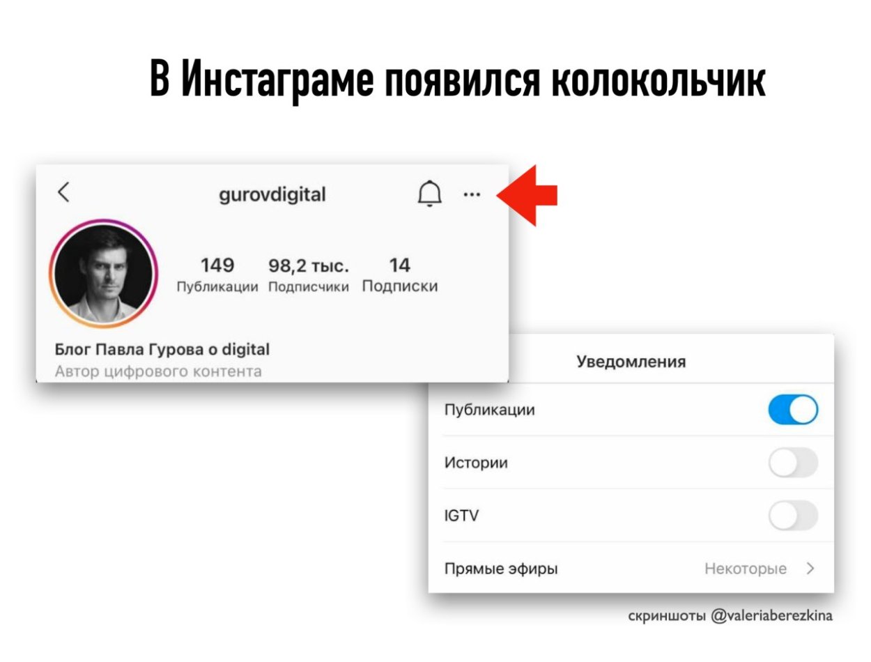 Колокольчик Инстаграм