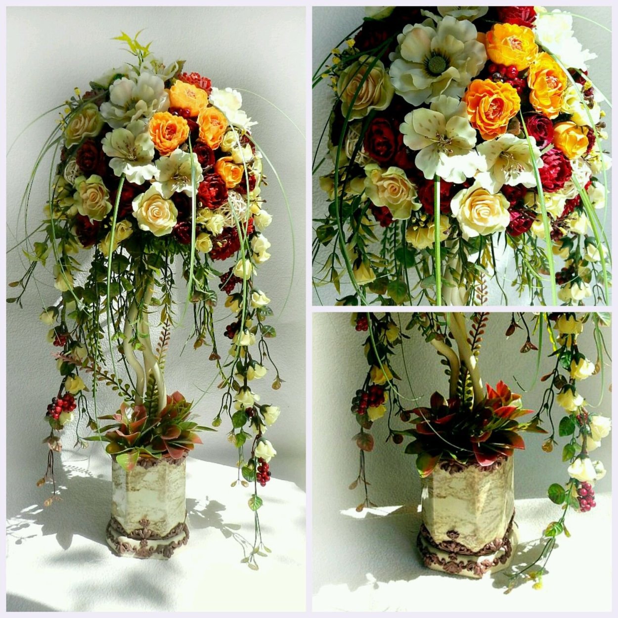 Дизайнерские композиции из искусственных цветов