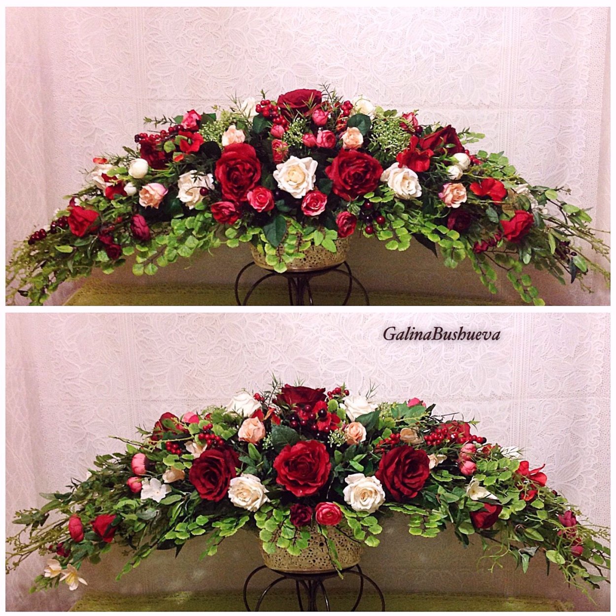 Букет из конфет и искусственных цветов