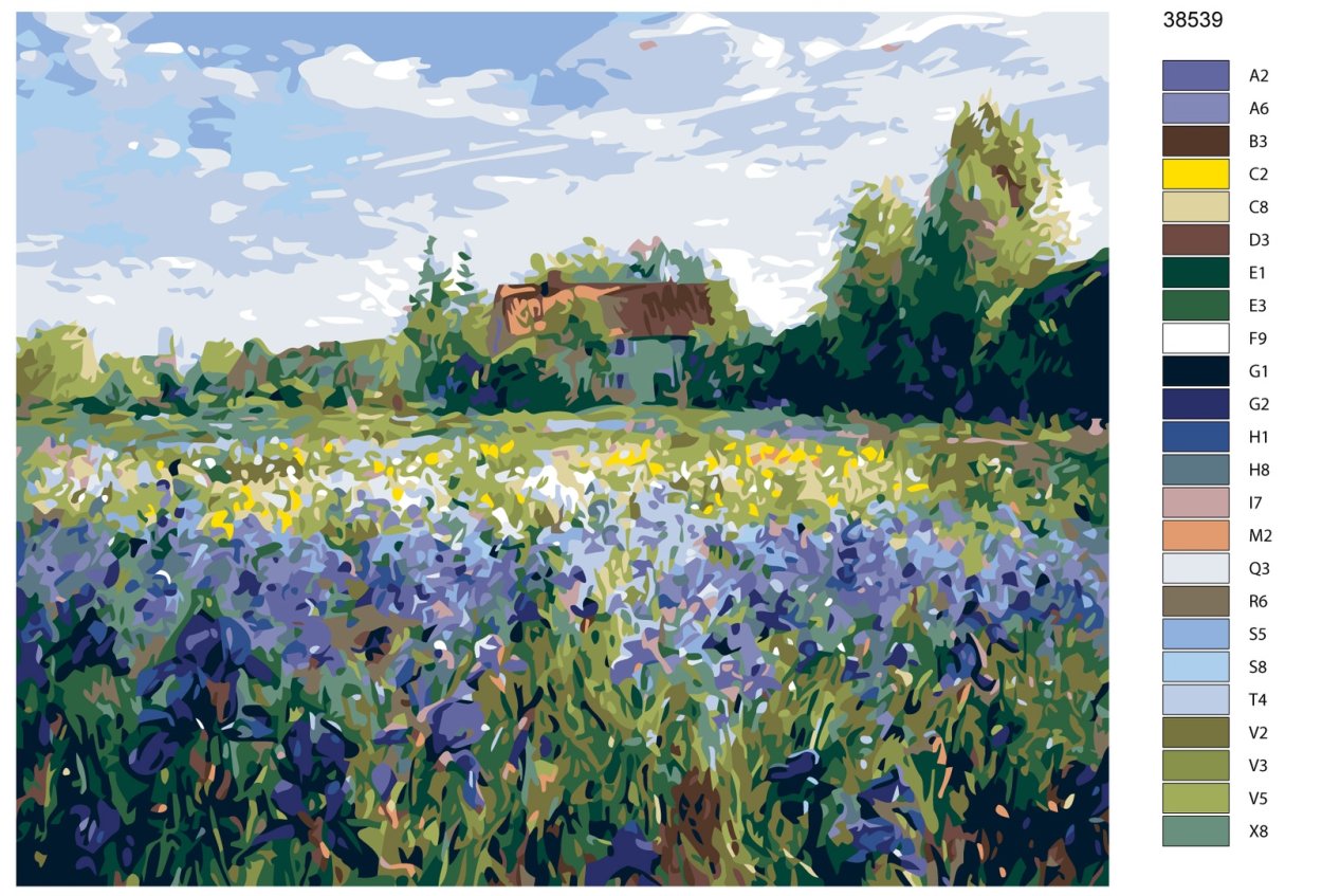 Картина поле с цветами