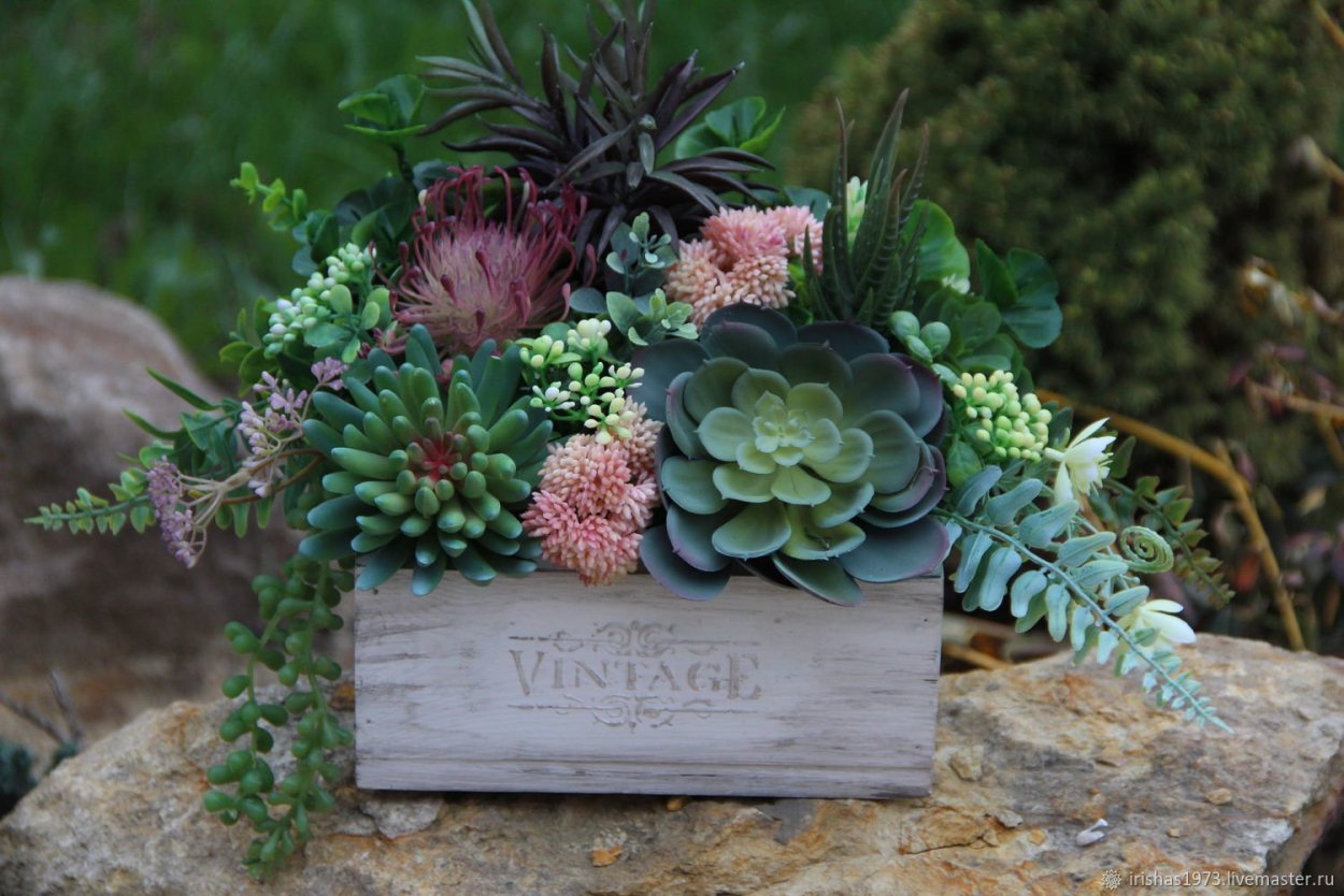 Букет с суккулентами
