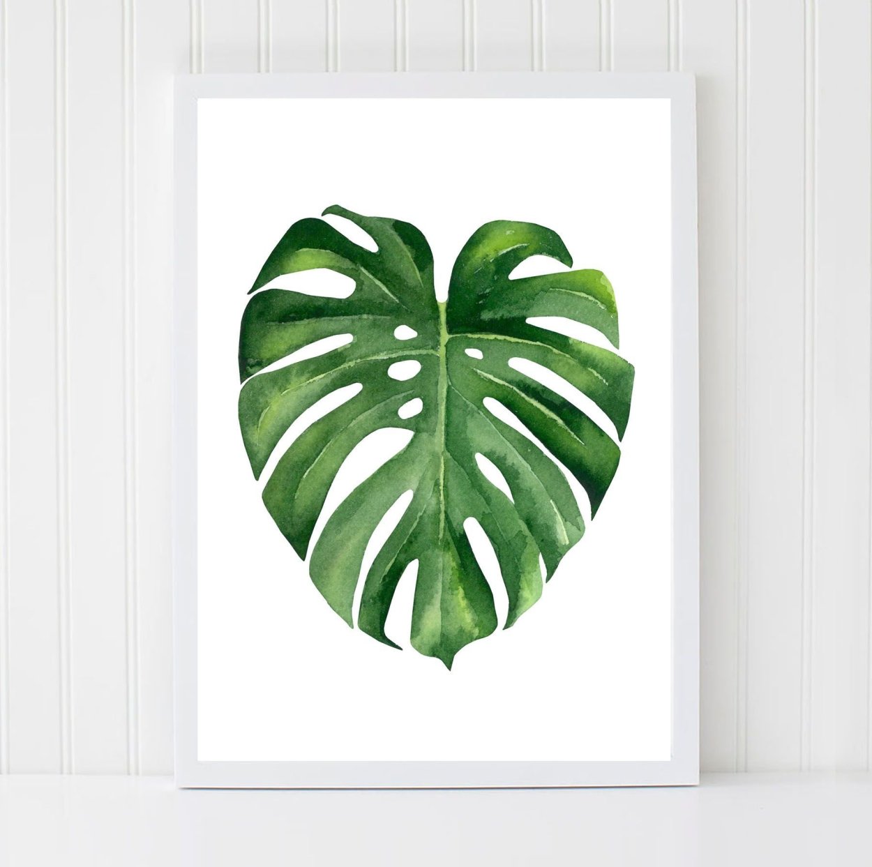 Тропические листья акварелью