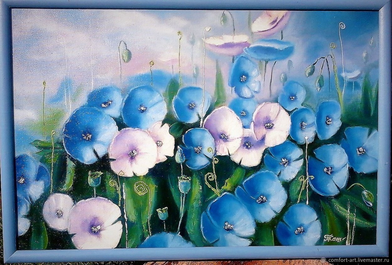 Картины маслом в синих тонах